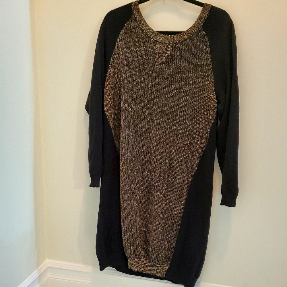 Sweater Dress Black & Gold
